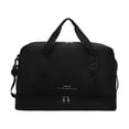 thumbnail image 3 of Bolsa de gimnasio, bolsa de viaje, bolsa de lona, bolsa de mano de gran capacidad, correa de hombro ajustable, bolsa de tela Oxford para fin de Negro, 3 of 9