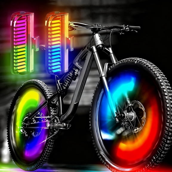 Bike Wheel Lights Rechargeable(2pack), Bike Spoke Lights Weatherproof, Adults Bike Lights for Wheels 7-Color Variable, Motion Sensor,Fit All Wheel Sizes of Bike,Balance Bicycle, E-Bike