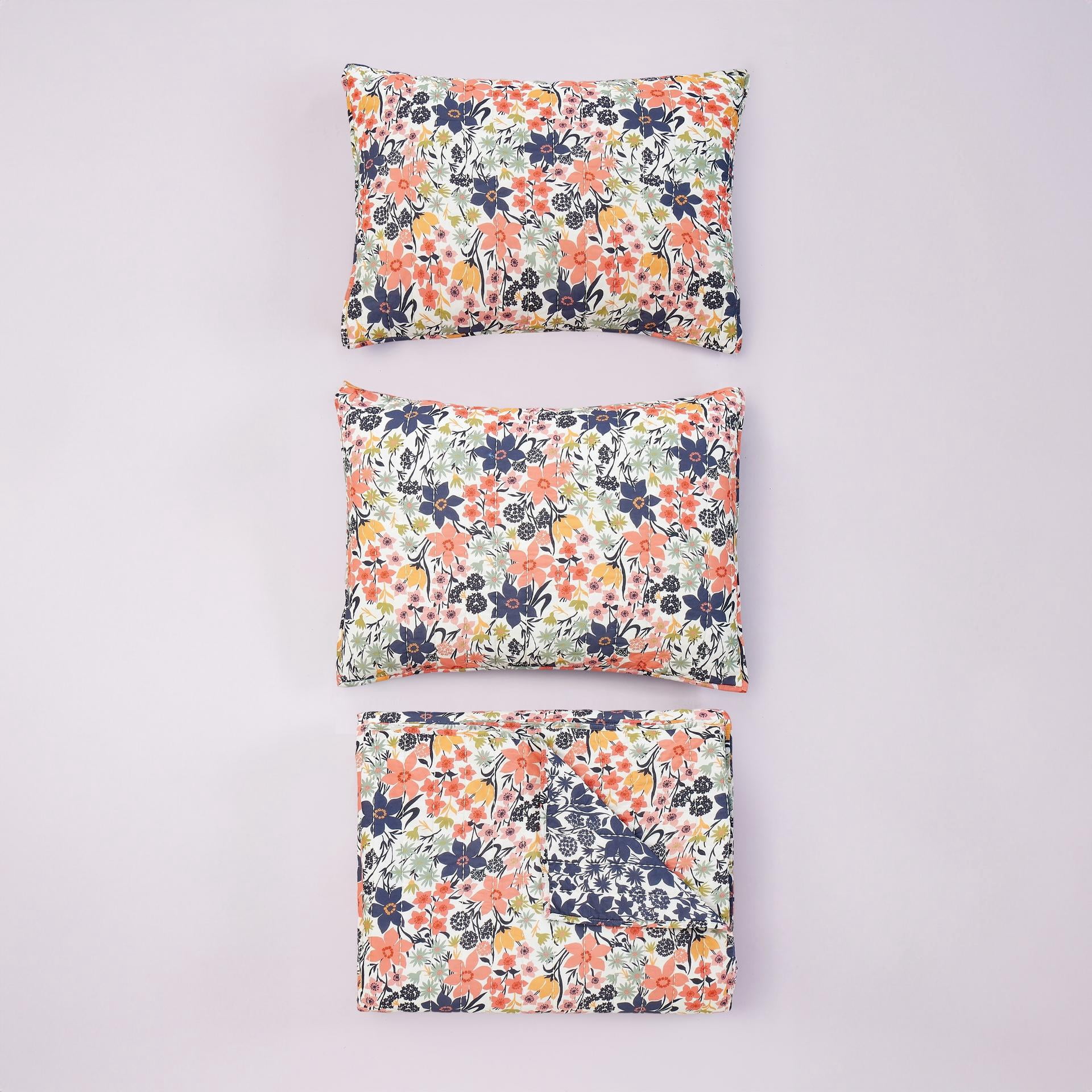 Spartina 449 Marsh Hens 3-Piece Floral Cotton Quilt Set, King