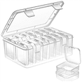 thumbnail image 2 of Juego de 2 cajas de almacenamiento pequeñas con tapa, caja de plástico transparente pequeña, caja de almacenamiento de plástico, miniorganizador vacío, 2 of 7