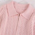 thumbnail image 3 of lnmuld Kids Jacket Girls Knit Cardigan Jacket Zippered Soft Casual Outerwear for Toddlers Lightweight Comfortable Pullover Sweater Top Cozy Solid Color Size:3-4 Years, 3 of 6