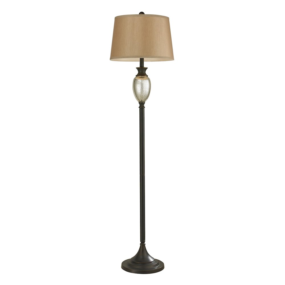 Caledon Floor Lamp in Antique Mercury Glass with Bronze Accents