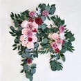 thumbnail image 3 of facefd Rustic Artificial Flower Swag Handmade Hanging Rose Flower Swag Wall for Parties Arbor Ornament Pink, 3 of 9