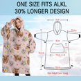 thumbnail image 4 of Oversized Wearable Blanket Hoodie,Pink Highland Cow Flower Pattern Sherpa Blanket Hoodie with Super Pockets,Super Warm Fuzzy Pullover for Women & Men, 4 of 6