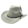 thumbnail image 2 of SGMVNU Cowboy Hats for Men Small Brim Felts Crushable Outback Hat with Belt Strap Parties Western , Green, One Size, 2 of 4