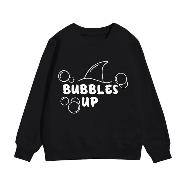 MIASHUI Chandails à Manches Longues pour Filles, Imprimé Lettres, Chaud, Noir, 4-5 Ans