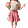 thumbnail image 2 of Wide Leg Linen Shorts for Girls Elastic High Waisted Pleated Casual Loose Bermuda Shorts, 2 of 5