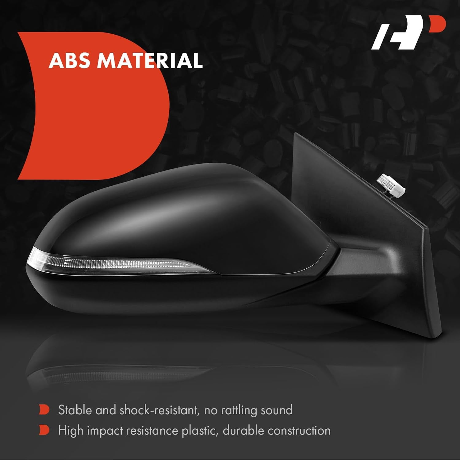 A-Premium Pair (2) Driver and Passenger Side Power Door Mirror - Compatible with Hyundai Sonata 2018-2019 - Heated Manual Folding Black Outside Rear View Mirror w/Blind Spot Detection Turn Signal