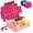 Pink, variant on Bugucat Bento Box 45OZ, Leak-Proof Lunch Box with 6 Compartments Cutlery, Lunch Containers for Adult Food Storage Container with Leak-proof Silicone Ring Suitable for Microwave Dishwasher Grey