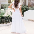 thumbnail image 7 of Wycnly Summer Dresses for Women Casual Ruffle Sleeve Empire Waist Wedding Guest A Line Maxi Dresses 2025 Sleeveless V-Neck Solid Long Formal Dress White m, 7 of 7