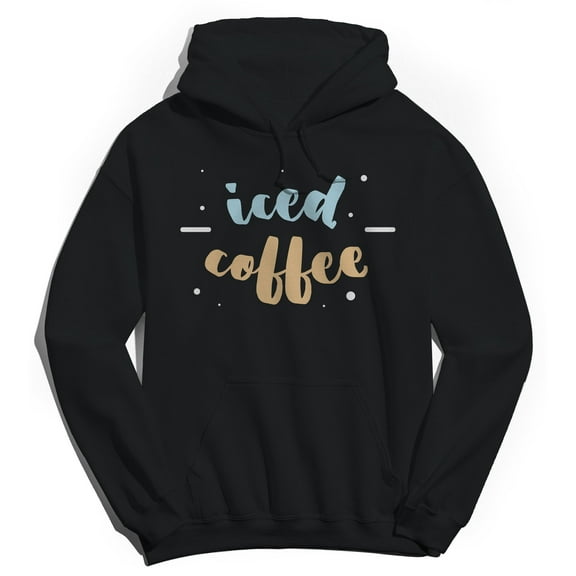 Iced Coffee Humor Graphic Black Men's Crewneck Sweatshirt Hoodie
