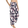 thumbnail image 2 of Xecao Leaves Flower Women's Straight Lounge Pajama Pants: The Epitome of Relaxed Sleepwear, 2 of 9