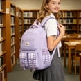 thumbnail image 5 of Orangide Back to School Backpack Plaid Print Waterproof Nylon Large Capacity Multi-Pocket Bookbag for Girls, Boys, Students, Elementary and Middle School, 5 of 6
