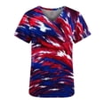 thumbnail image 4 of TIMIFIS Womens Scrub Tops Independence Day Summer American Flag Print Short Sleeve 4th of July Patriotic Working Uniform Nursing Scrub Tops with Pockets - Spring/Summer, 4 of 4