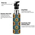 thumbnail image 3 of Yayeee 33oz Insulated Water Bottle Double Wall Stainless Steel with Flip Straw Lid, Blue Art Sunflowers, 3 of 7