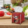 thumbnail image 4 of FUIALDOLG PU Leather Square Tissue Box Cover - Cute Penguin Christmas Tissue Cube Box Holder with Metal Button Bottom, Decorative Organizer for Vanity Toilet Night Stand Table Office Car, 4 of 7