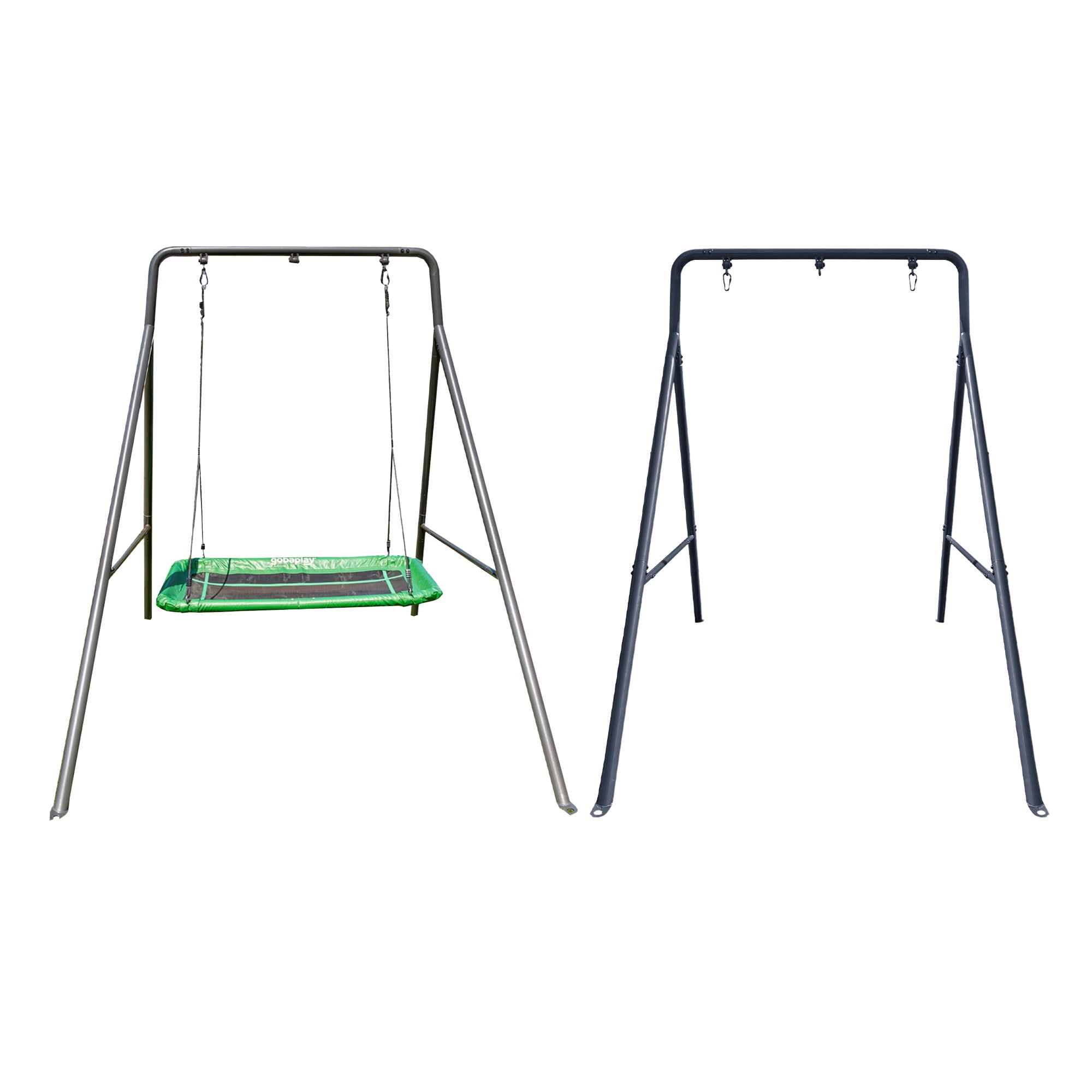 Gobaplay 96in Steel Swing Set Frame, Single Wide, 300lbs