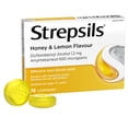 thumbnail image 1 of Pastillas para la garganta Strepsils, calmantes, miel y limón, paquete de 16, 1 of 6