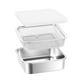 thumbnail image 5 of Recipiente de acero inoxidable para almacenar alimentos con colador, recipiente para preparar comidas, transparente 1500 ml, 5 of 9