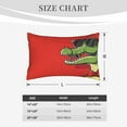 thumbnail image 4 of Naloa Cool Crocodile With Sunglasses Pillowcase, Throw Pillowcase, Wrinkle-Free, Stain-Resistant with Hidden Zipper for Bedroom Sofa-20"x30", 4 of 6