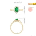 thumbnail image 5 of Angara Natural 0.66 Ct. Emerald with Diamond Halo Ring in 14K Yellow Gold for Women (Ring Size: 3.5), 5 of 10