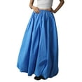 thumbnail image 2 of SUNSIOM Womens Long Skirts Cute Puffy Floral Bud Bubble Elastic Waist Solid Color A-Line Skirts, 2 of 6