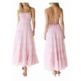 thumbnail image 3 of Jaimenalin Women'S Halter Tie Back Sleeveless Tiered Smocked Maxi Dress Pink S, 3 of 7