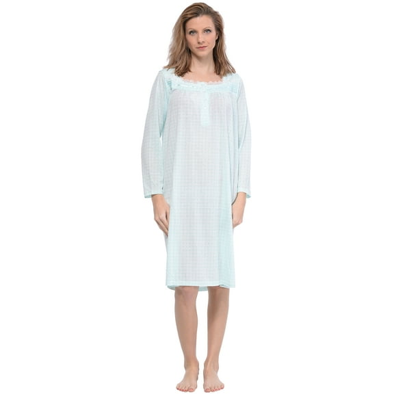 Casual Nights Women's Long Sleeve Dot Nightgown