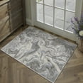 thumbnail image 5 of BERTHMEER 2'x3' Small Modern Abstract Area Rugs for Bathroom Bedroom Entryway Kitchen Dorm Entrance Non Slip Washable Distressed Contemporary Indoor Rugs,Blue Golden and Gray, 5 of 6