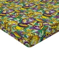thumbnail image 2 of Ambesonne New Orleans Fitted Sheet, Mardi Gras Party, Queen Size, Multicolor, 2 of 3