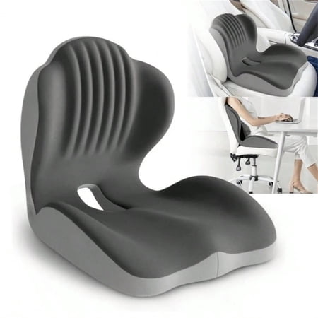Ergonomic Memory Foam Seat Cushion Seat Cushion with Integrated Lumbar Back Support Anti-Slip L-Shaped Chair Pad for Office Chair Tailbone Sciatica Pressure Relief Car Cushion