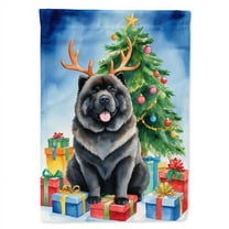 Black Chow Chow Christmas Reindeer Garden Flag