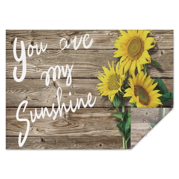 Rectangle Waterproof Sunflower Tablecloth Reusable Washable Weight Fabric Table Covers for Restaurant,Picnic,Indoor and Outdoor Dining 60 Inch X 84 Inch