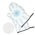 thumbnail image 3 of YFYANG Kits Mitaines et Porte-Pots 4 Pièces, Résistant à la Chaleur Abstract Snowflake Pattern Kitchen Gant Pot Mat pour la Cuisson et la Cuisson, 3 of 8