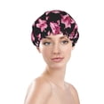 thumbnail image 3 of Kdxio Lilies Flowers Print Shower Cap for Women,Elastic and Reusable,Double Waterproof Layers Bathing Hat, 3 of 9