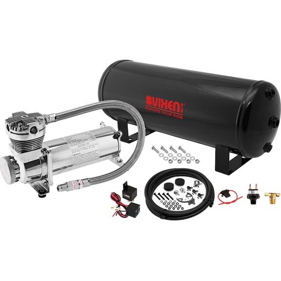Vixen Air Suspension Kit for Truck/Car Bag/Air Ride/Spring. On Board System- 200psi Compressor, 3 Gallon Tank. For Boat Lift,Towing,Lowering,Leveling Bags,Onboard Train Horn,Semi/SUV VXO4831C