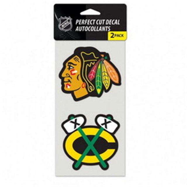 Ensemble de 2 Autocollants Découpés Chicago Blackhawks