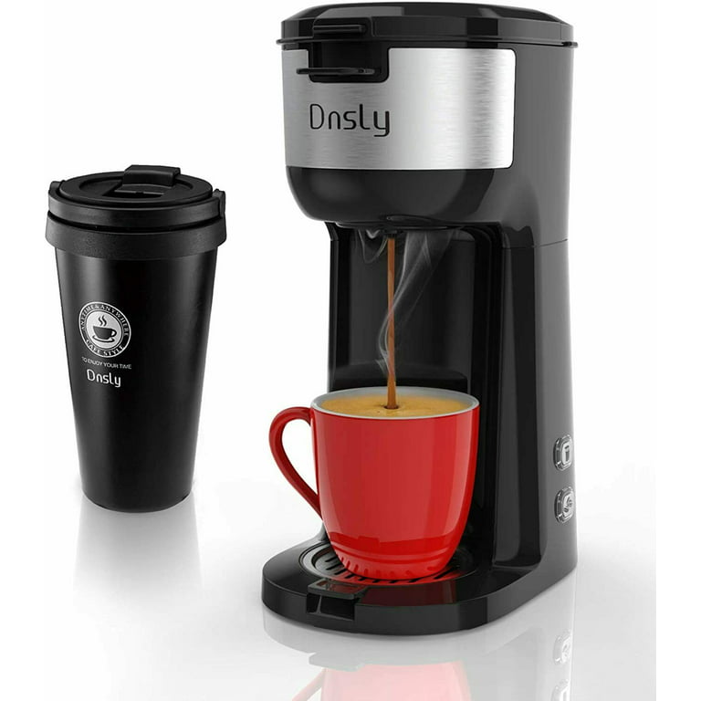 Megalesius Single Serve Coffee Maker, 2 In 1 Mini Coffee Maker For Single  Cup Pods & Ground Coffee, 10 Oz Brew Sizes, One Cup Coffee Maker With One-Button  Control, Rapid Brew 