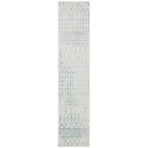 SAFAVIEH Tulum Glen Moroccan Geometric Runner, 2' x 13', Ivory/Turquoise