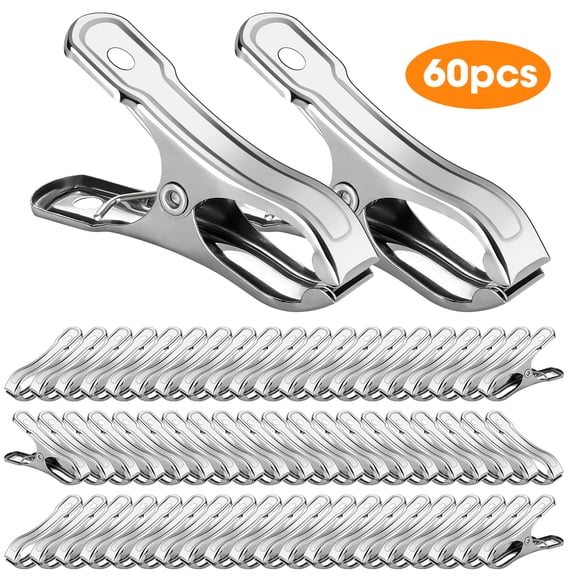 60pcs Garden Clips, EEEkit Stainless Steel Plant Clips Tomato Vines Clamp for Netting, Garden or Greenhouse Hoops