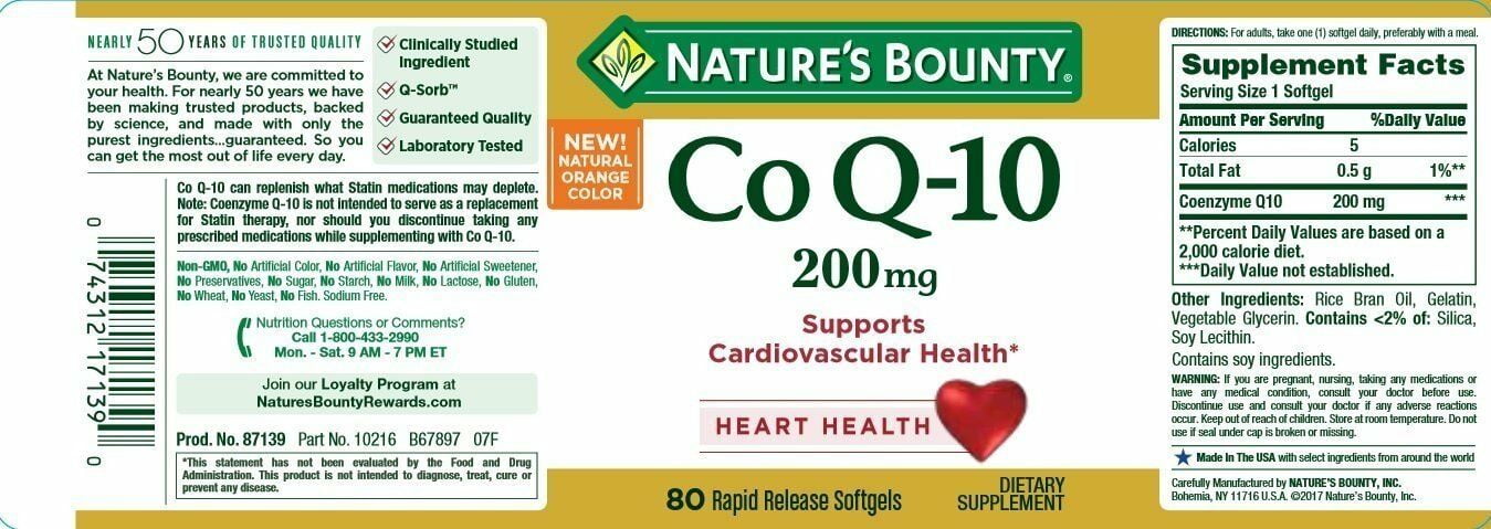 Nature's Bounty Co Q-10 200 mg, 80 Rapid Release Softgels