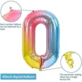 thumbnail image 2 of Globos de números, globos de helio Mylar de aluminio con números del 0 al 9, de 40 pulgadas, grandes, de arcoíris, para decoración de fiestas de cumpleaños y celebraciones., 2 of 5