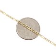 thumbnail image 2 of Real 10K Yellow Gold Diamond Cut Figaro Style Chain 2mm Necklace 22 Inches, 2 of 7