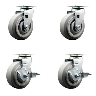 Tool Box Caster Wheel Set – 5 Inch Thermoplastic Rubber Swivel Casters – SCC