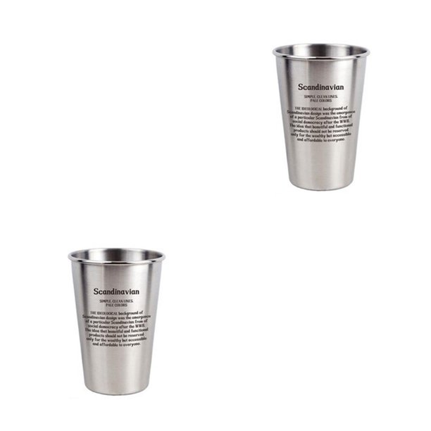 Bewildely Taza de Camping de acero inoxidable de 350ml/500ml, taza para Bar en casa, senderismo al aire libre, taza portátil para beber té, café y No.04 2piezas Bewildely CBP071220