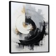 thumbnail image 2 of Designart "Black And White Zen VORTEX II" Abstract Floater Framed Canvas Print, 2 of 7
