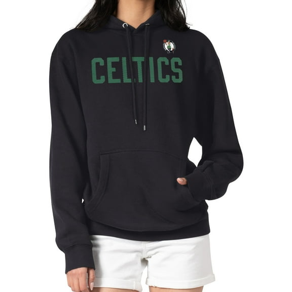Women's G-III 4Her by Carl Banks Black Boston Celtics Dot Print Pullover Hoodie