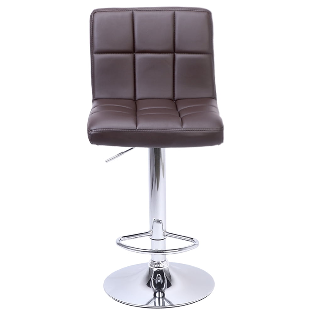 Lowestbest 2Pcs Adjustable Modern Bar Stools, Swivel PU Leather Kitchen Stool, Brown Lowestbest 2Pcs Adjustable Modern Bar Stools, Swivel PU Leather Kitchen Stool, Brown