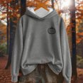 thumbnail image 2 of SwiftWear Festive Fall Hoodie for Women Jesus Themed Thanksgiving Sweatshirt Soft Oversize Loose Fit Long Sleeve Pullover with Holiday Graphics, Cozy Seasonal Wear Gray, 2 of 3