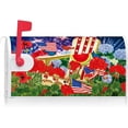 thumbnail image 2 of USA Patriotic Pansies Floral Watermelon Mailbox Cover with Magnetic Strip Summer Cardinal Mailbox Wraps Post Letter Box Cover Standard Size 21" X 18" for Garden Outdoor Yard Decor, 2 of 6
